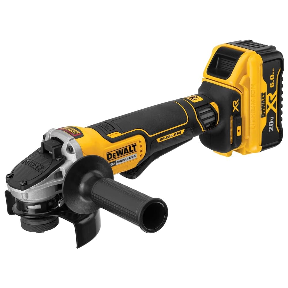 DEWALT DCG413R2 20V XR 4-1/2-in Cordless Brushless Grinder with 20V MAX 6.0Ah Batteries & Bag
