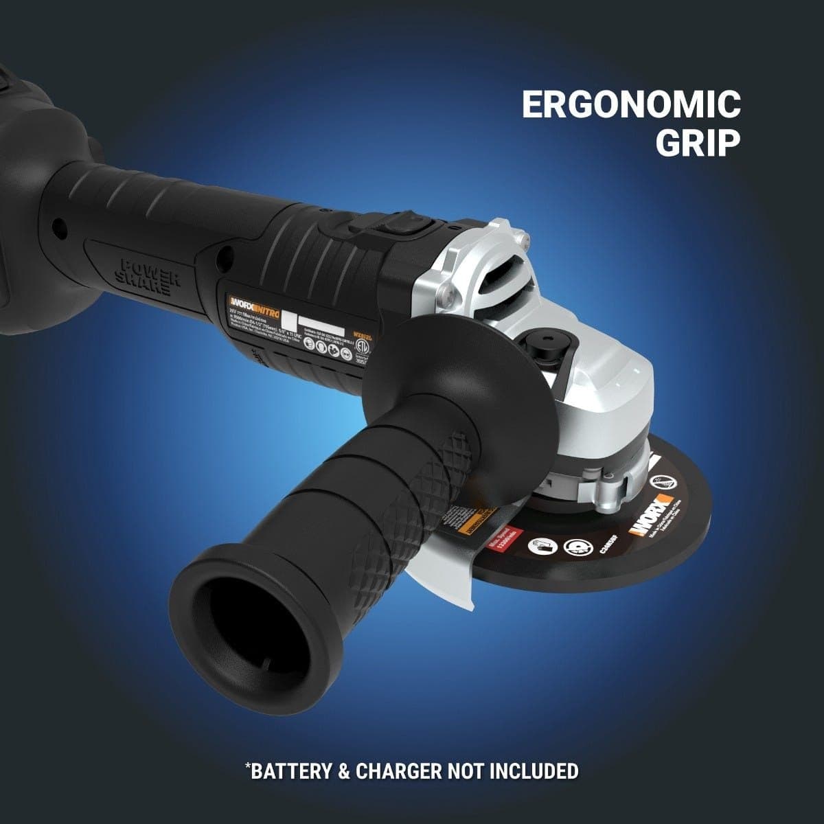 WORX NITRO 20V Brushless Angle Grinder, 4 1/2-in (Tool Only)