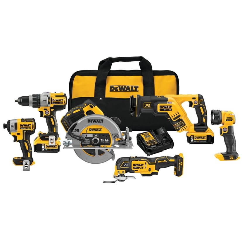 DEWALT DCK694P2 20V MAX XR Brushless Premium 6-Tool Combo Kit, 5.0Ah
