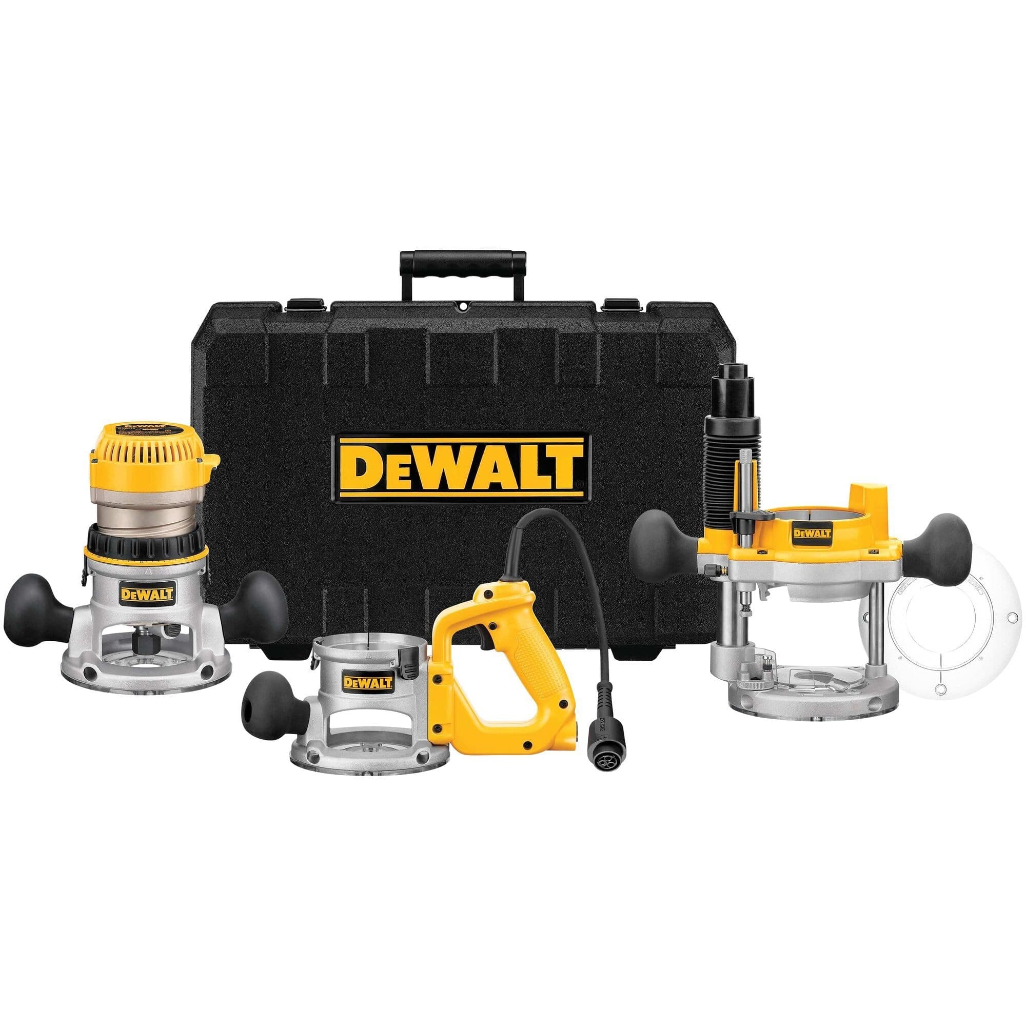 DEWALT DW618B3 2-1/4 HP (Max Motor HP) Three Base Router Kit