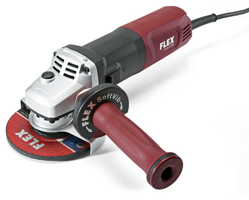 FLEX LE 14-11 125 12A Angle Grinder with Lockable Slide Switch, Anti-Kickback, SoftVib Handgrip, Type 27 Grinding Guard, 5-in