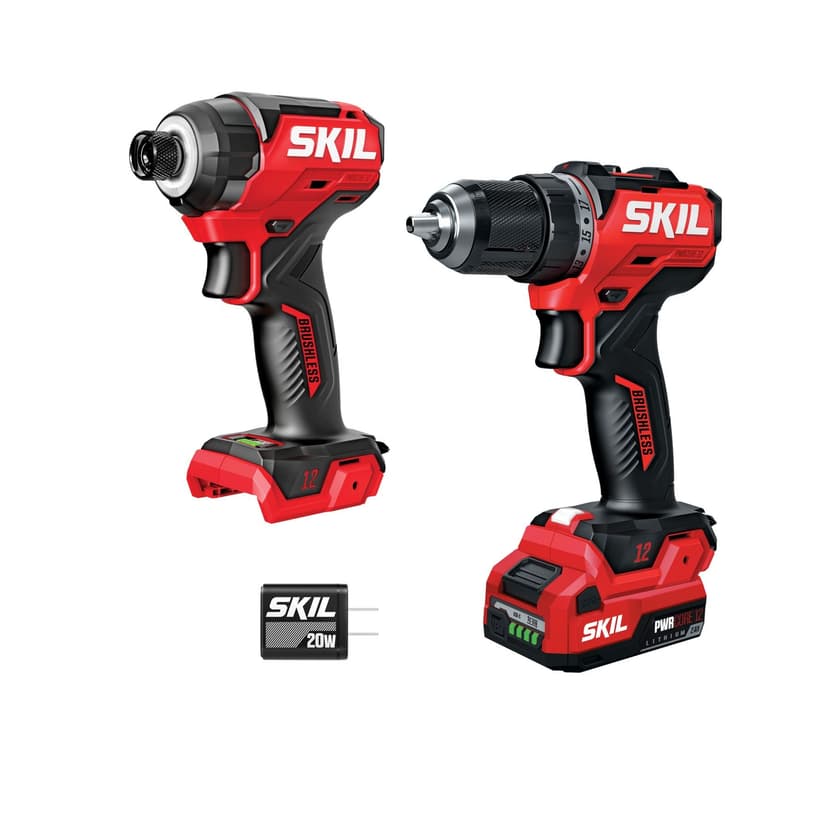 SKIL Brushless 12V Drill Driver and Impact Driver Kit