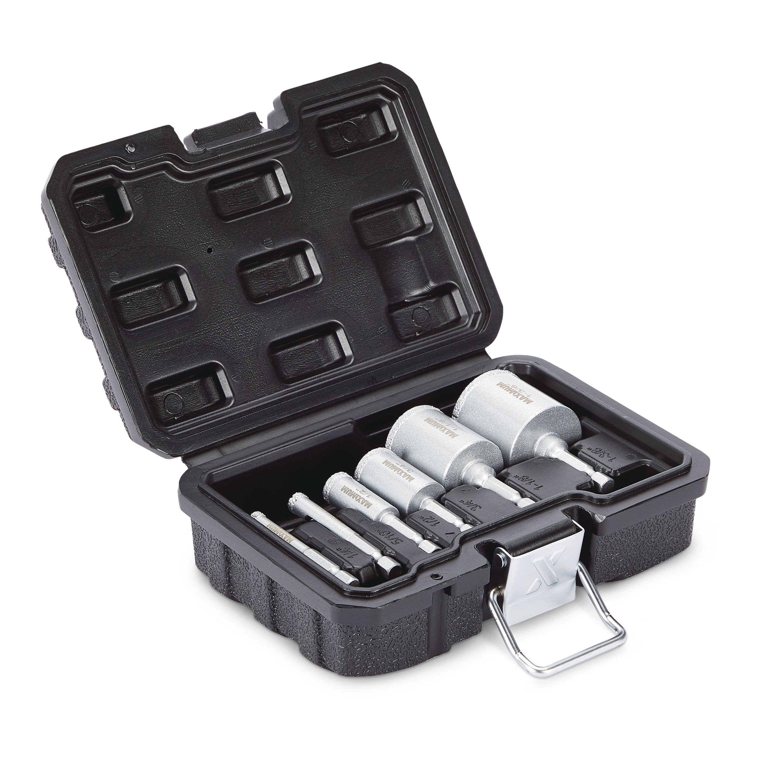 MAXIMUM Diamond Grit Coated Hole Saw Set for Granite, Porcelain, Ceramic, 6-pc