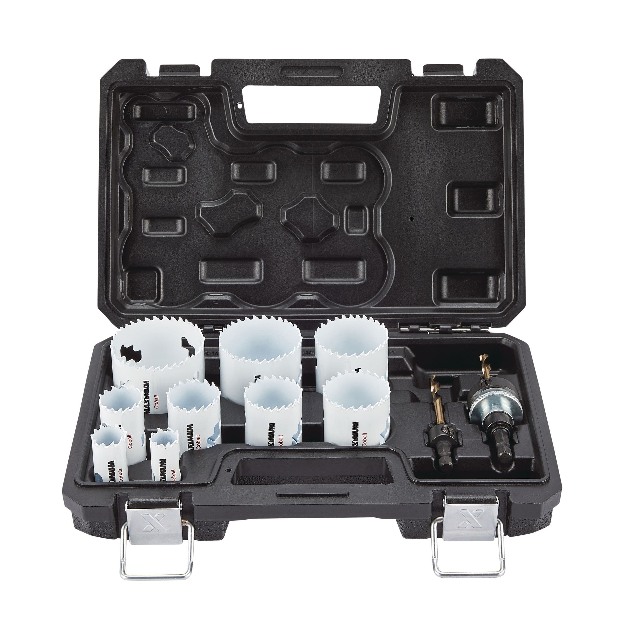 MAXIMUM M42 Bi-Metal Cobalt Hole Saw Set for Wood, Metal, Steel, 13-pc