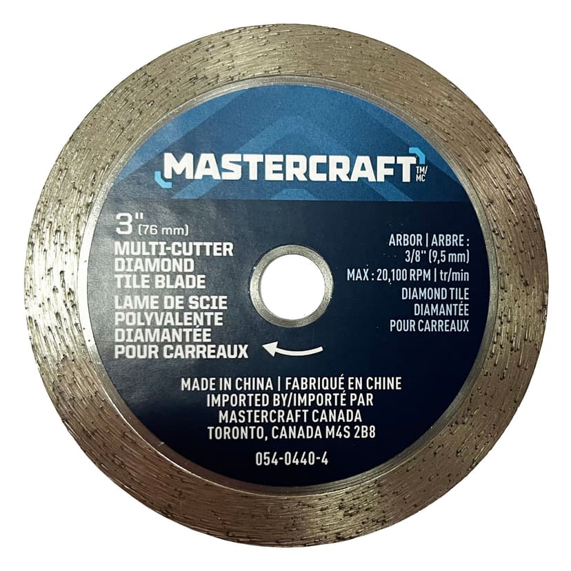 Mastercraft 3-in Multicutter Diamond Tile Circular Saw Blade, For Dry/Wet Cutting
