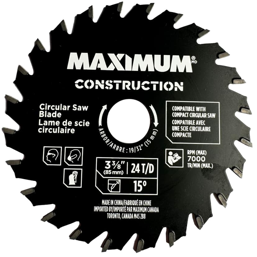 MAXIMUM 3-3/8-in 24T Carbide Circular Saw Blade, For Wood,