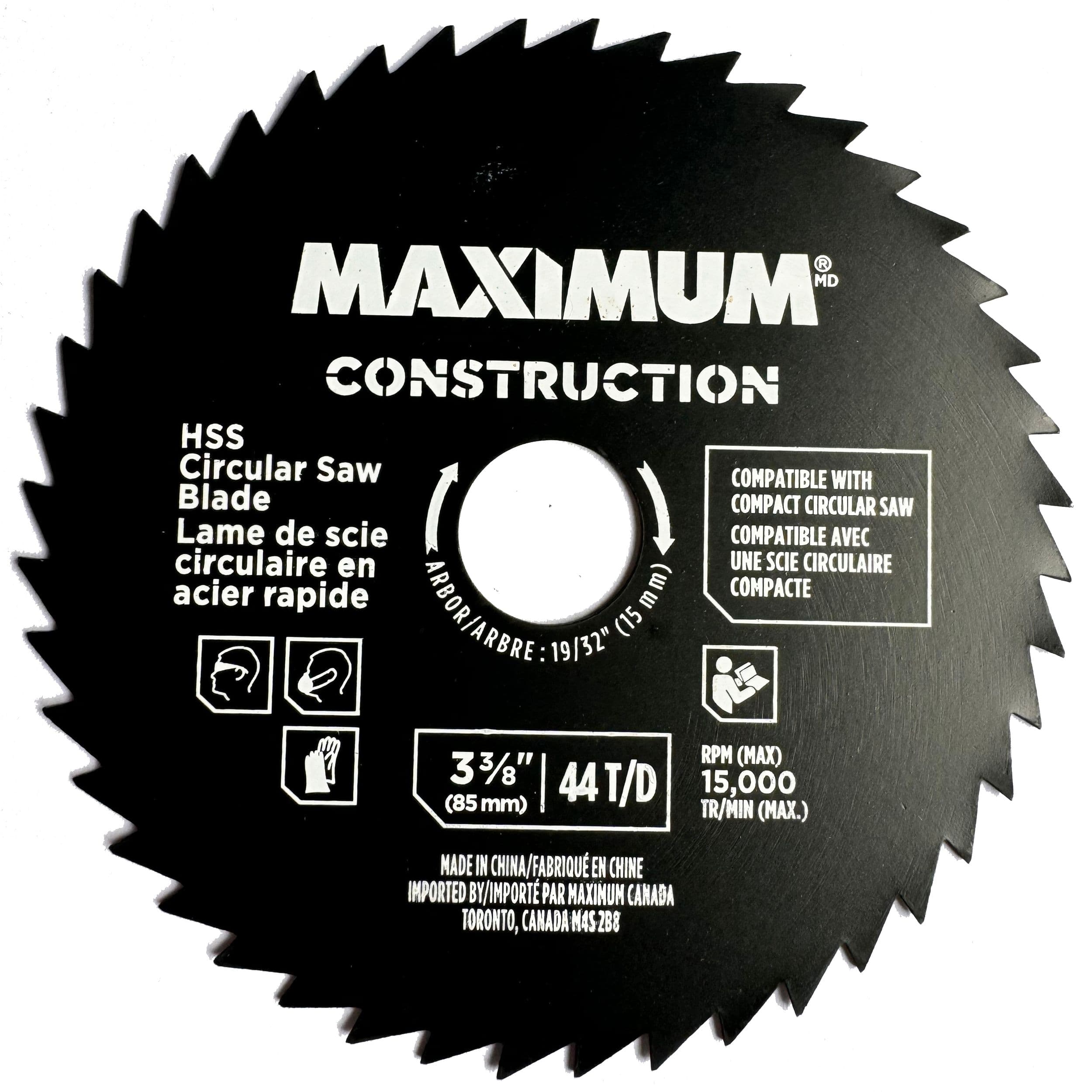 MAXIMUM 3-3/8-in 44T HSS Circular Saw Blade, For Metal & Plastic Cutting