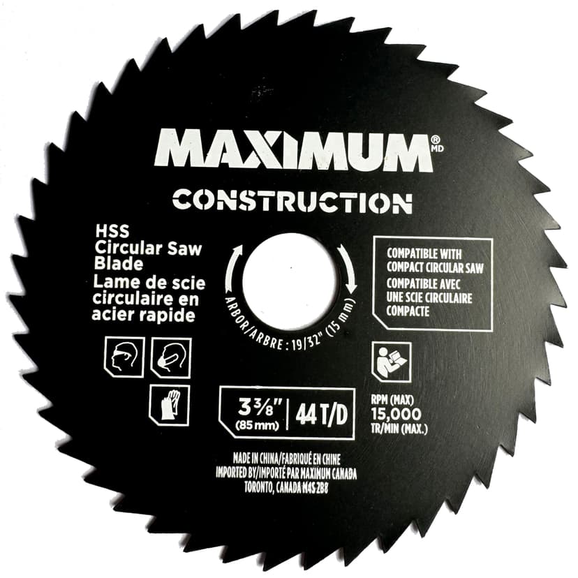 MAXIMUM 3-3/8-in 44T HSS Circular Saw Blade, For Metal & Plastic Cutting