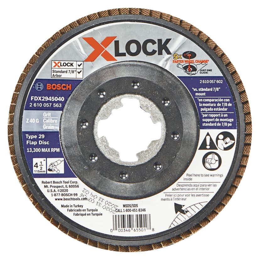 Bosch X-Lock Flap Disc for Small Angle Grinder, T29, 4-1/2-in, 40 Grit