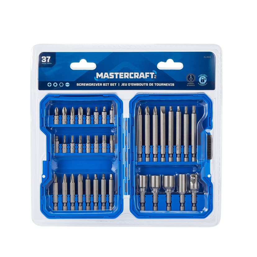 Mastercraft Carbide Assorted Screwdriver Bit Set, 37-pc