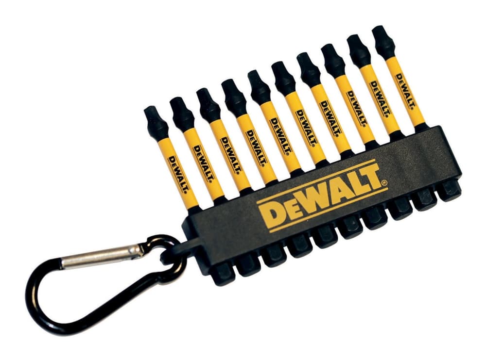 DEWALT DWA2SQ2IRCARC Flex Torq SQ2 Square 2-in Carabiner Clip Screw Bits , 10-pk