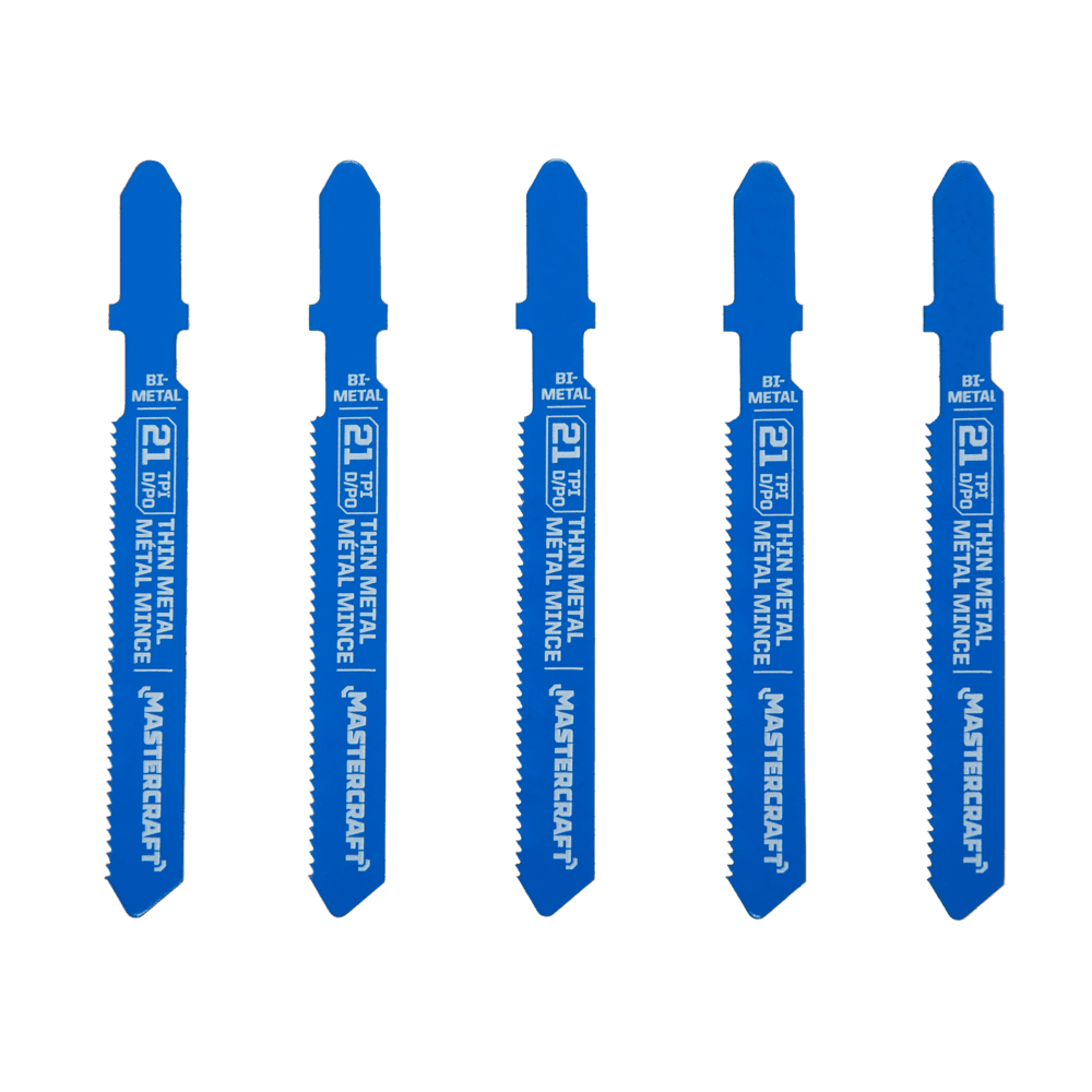 Mastercraft 24 TPI T-Shank Bi-Metal Jigsaw Blades for Metal, 5-pk