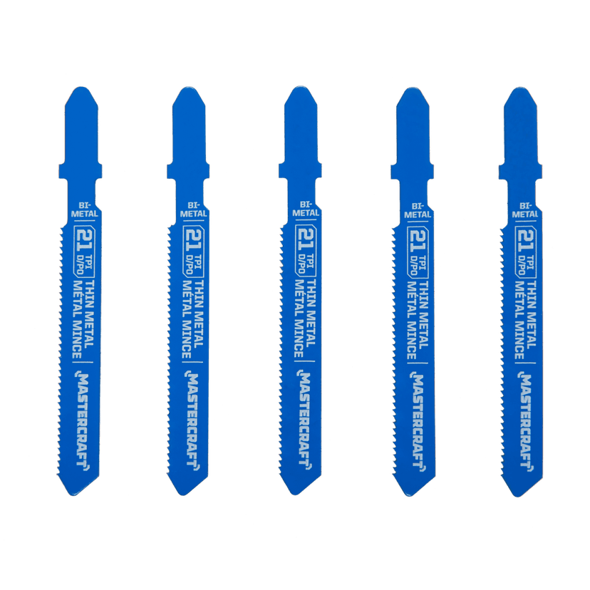 Mastercraft 24 TPI T-Shank Bi-Metal Jigsaw Blades for Metal, 5-pk