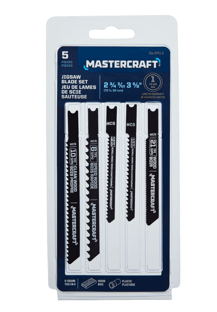 Mastercraft HCS Jigsaw Blade Set for Wood, 5-pc