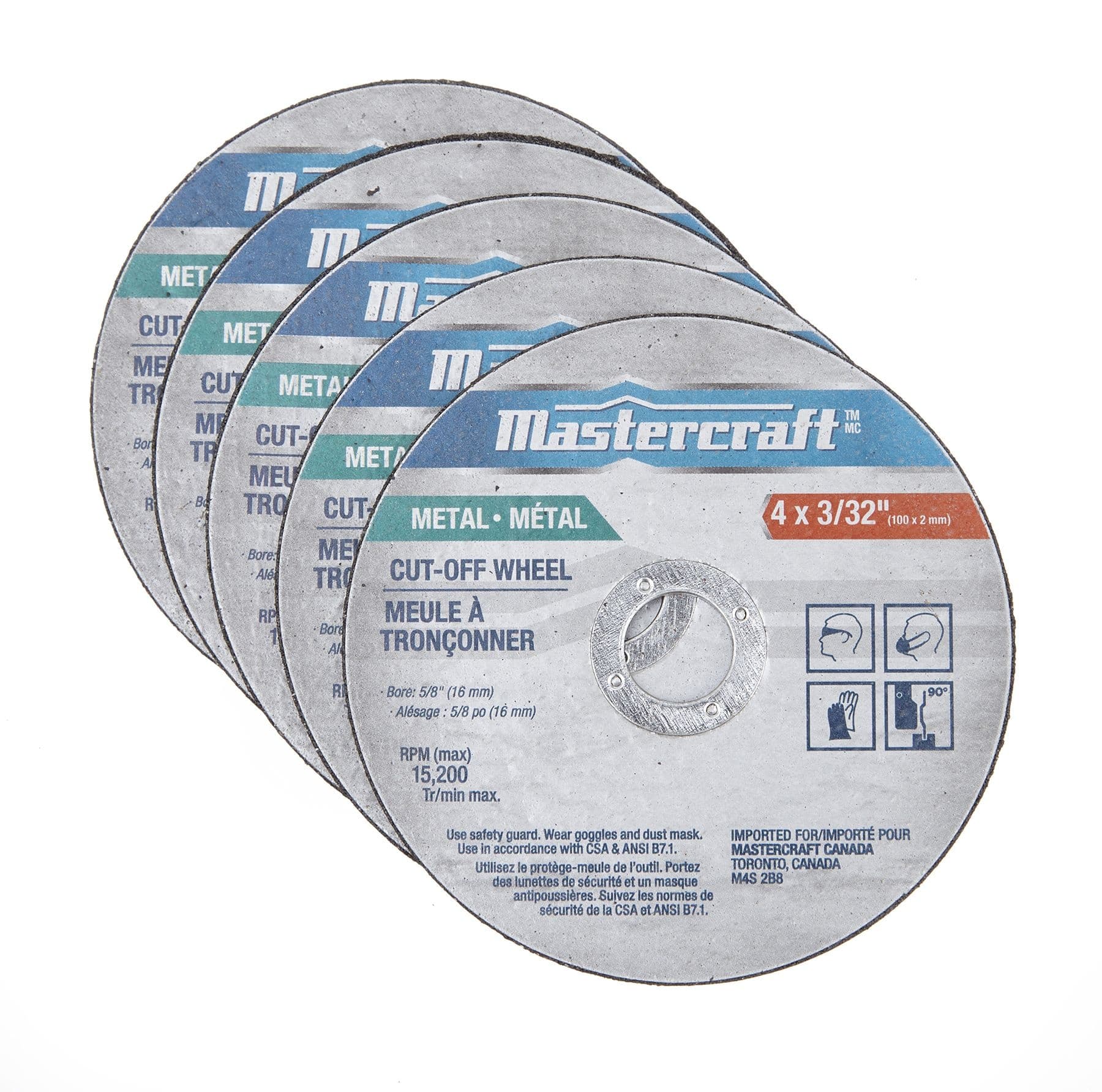 Mastercraft 4 x 3/32-in Aluminum Oxide Cut off Wheels for Metal, 5-pk