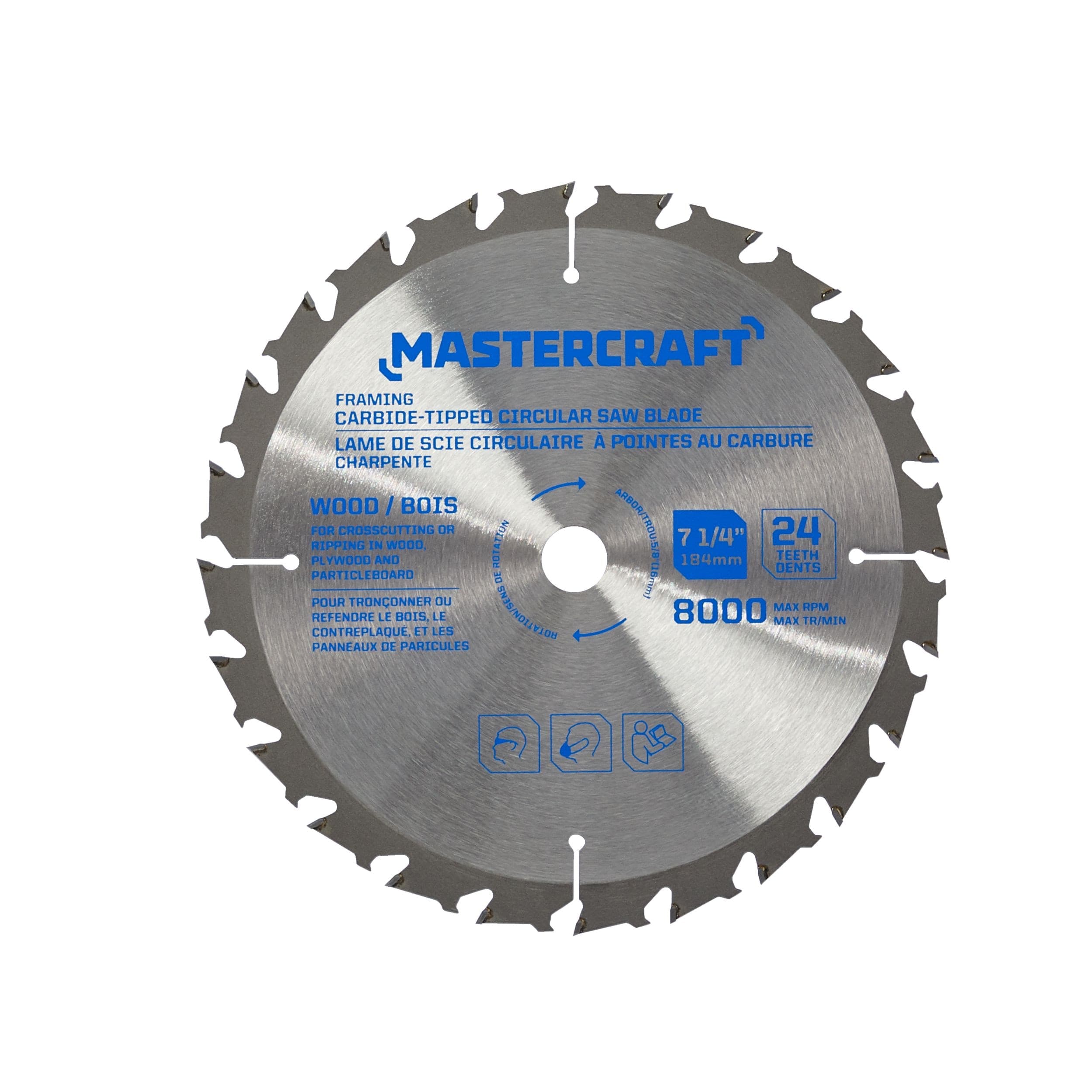 Mastercraft 7-1/4-in 24T Carbide Tipped Circular Saw Blade for Wood