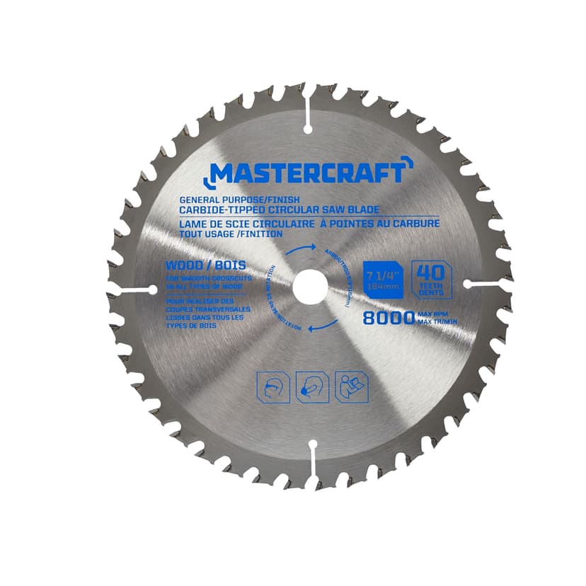 Mastercraft 7-1/4-in 40T Carbide Tipped Circular Saw Blade for Wood