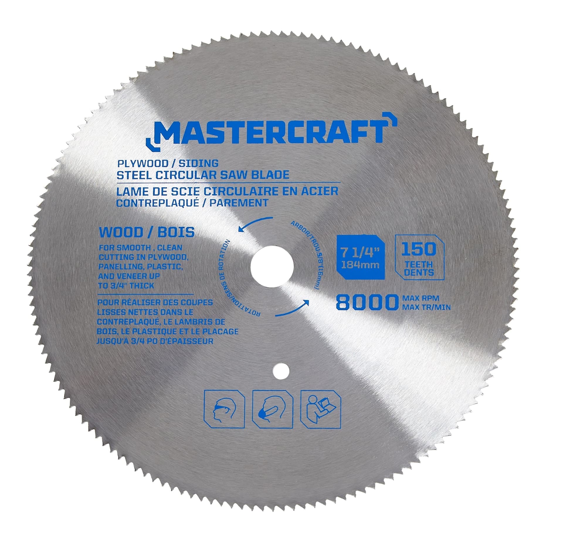 Mastercraft 7-1/4-in 150T Steel Circular Saw Blade for Plywood