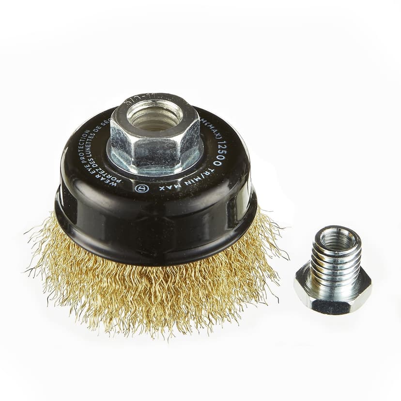 MAXIMUM 3-in Industrial Crimped Cup Brush 5/8"-11 or M10 Arbor