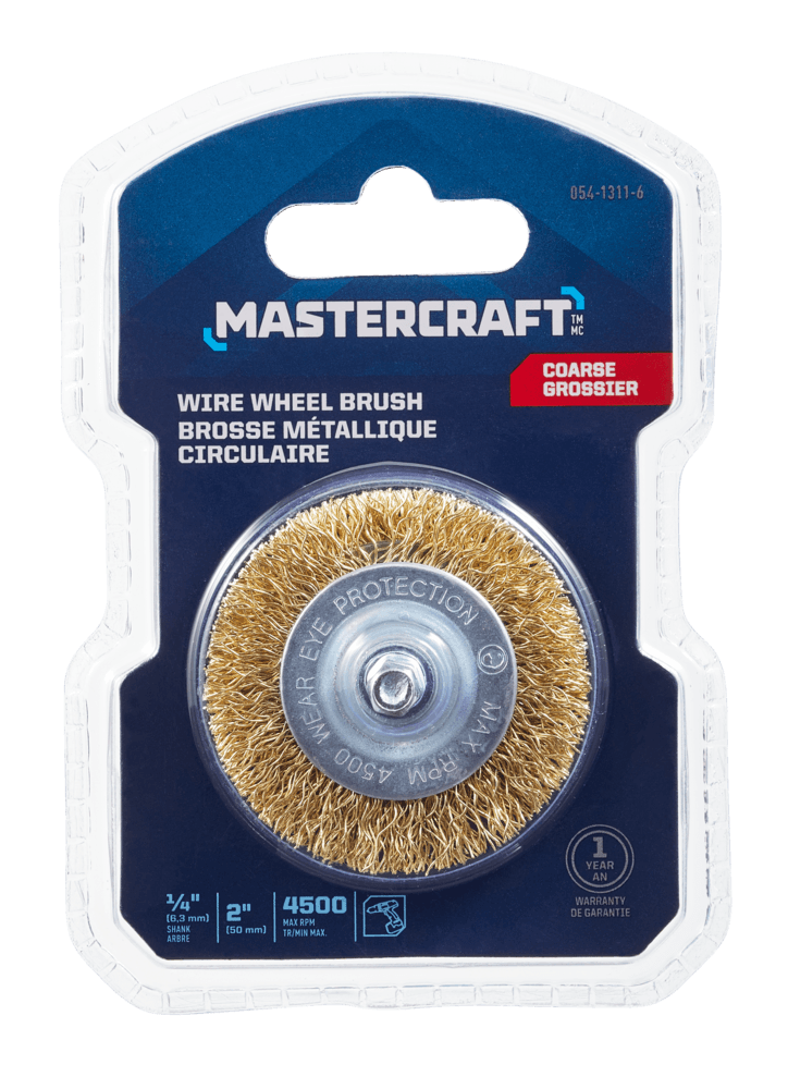 Mastercraft Flat Wire Wheel Brush, Coarse, 2-in
