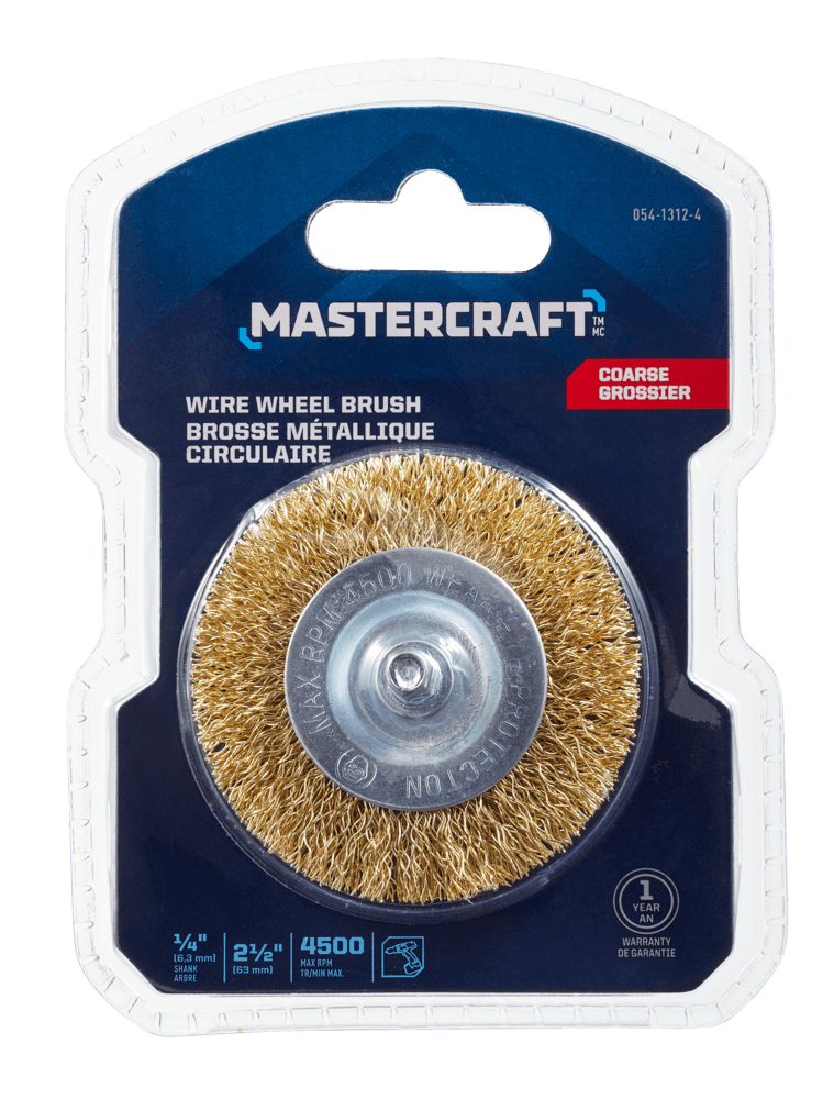Mastercraft Flat Wire Wheel Brush, Coarse, 2.5-in