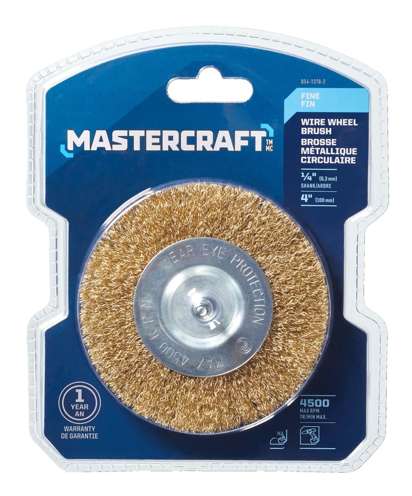 Mastercraft Flat Wire Wheel Brush, Fine, 4-in