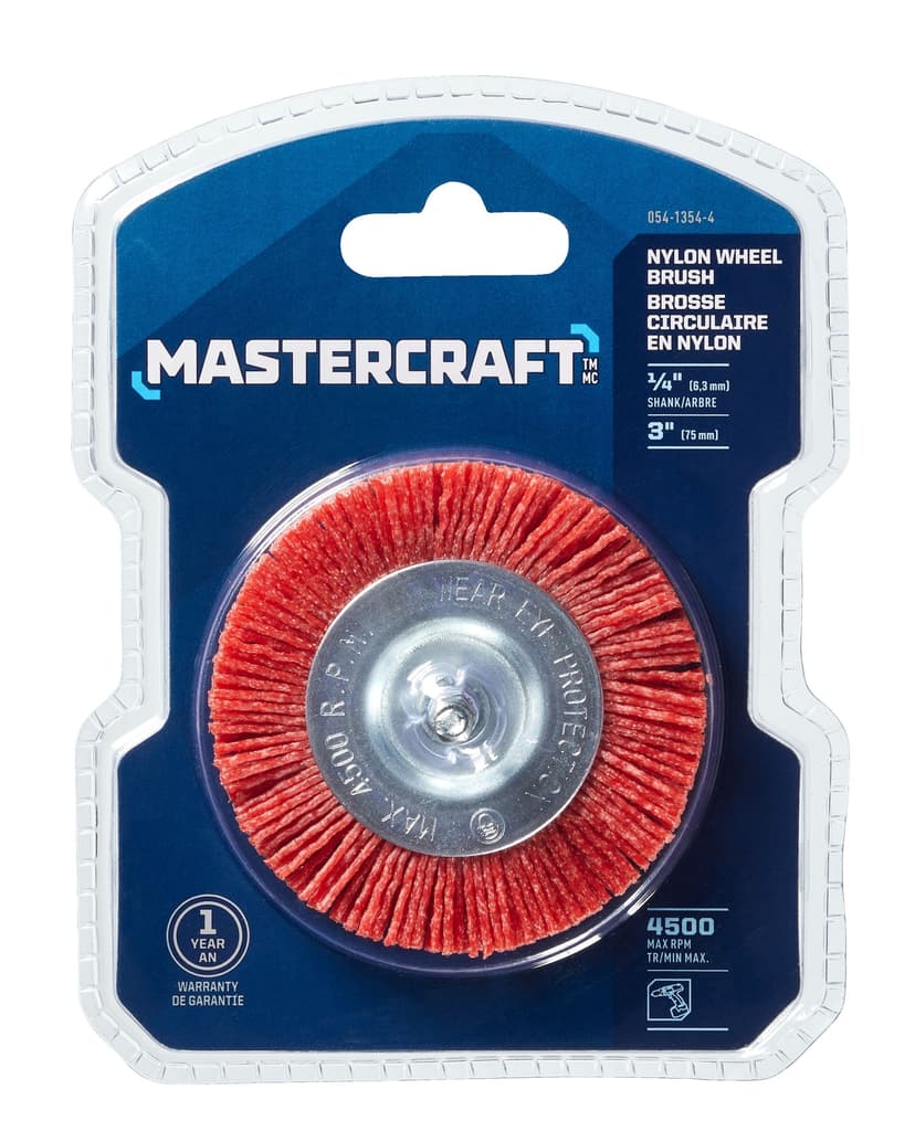 Mastercraft Nylon Wheel Brush, Medium, 3-in