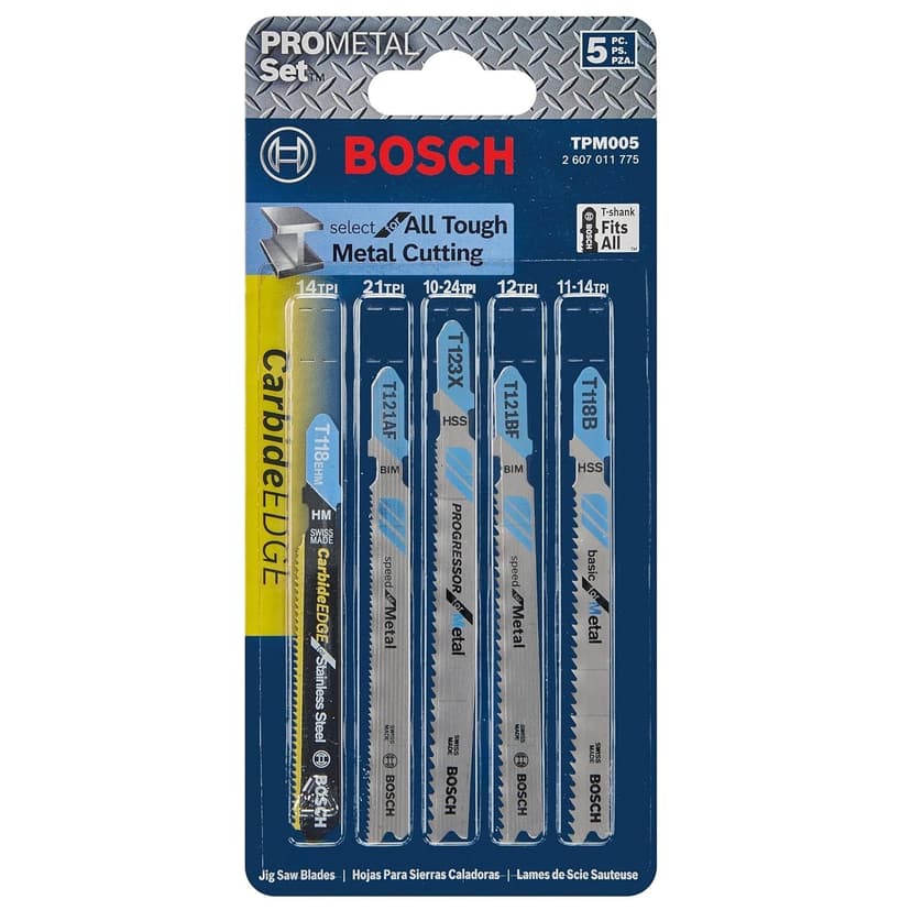 Bosch Pro-Metal T-Shank Jig Saw Blade Set, 5-Piece