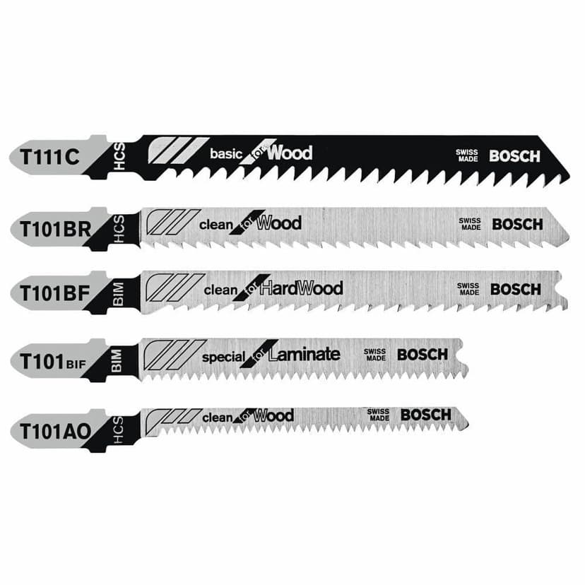 Bosch Pro-Wood T-Shank Jig Saw Blade Set, 5-Piece