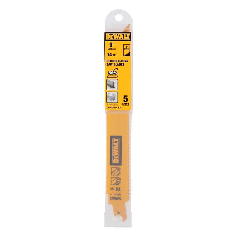 DeWALT 9" 14TPI Extreme Metal Reciprocating Blade Set,5-Pack