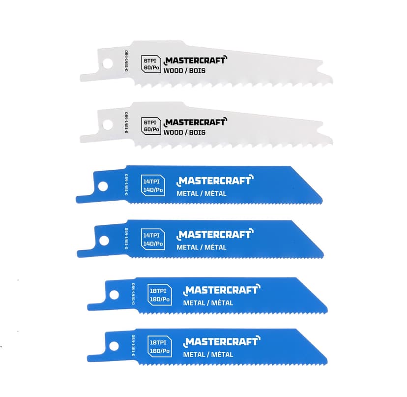 Mastercraft Plumber/Electrician Recip Blade Set, 6-Piece