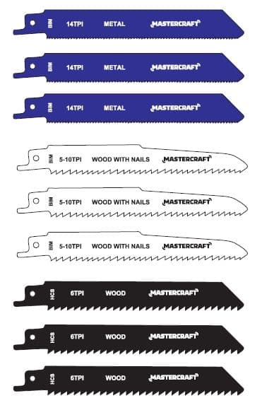 Mastercraft Metal/Wood Reciprocating Saw Blade Set, 9-Piece