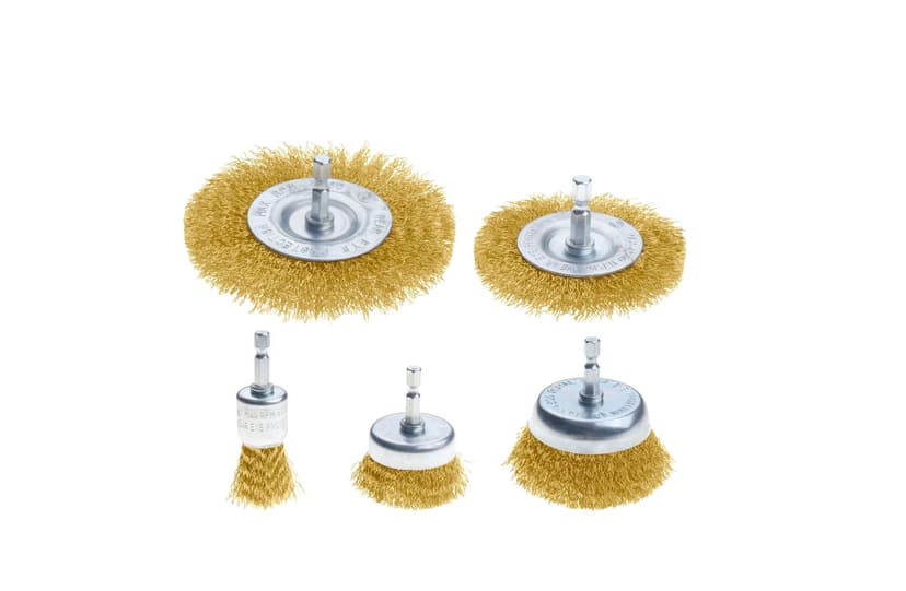 Mastercraft Wire Wheel Brush Set with 1/4" Hex,5-Piece