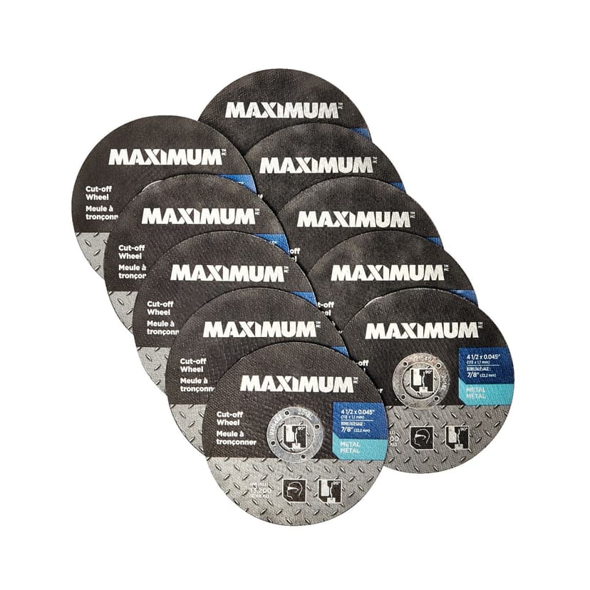 MAXIMUM 4-1/2-in Type 01 Aluminum Oxide Cut off Wheels for Metal, 10-pk