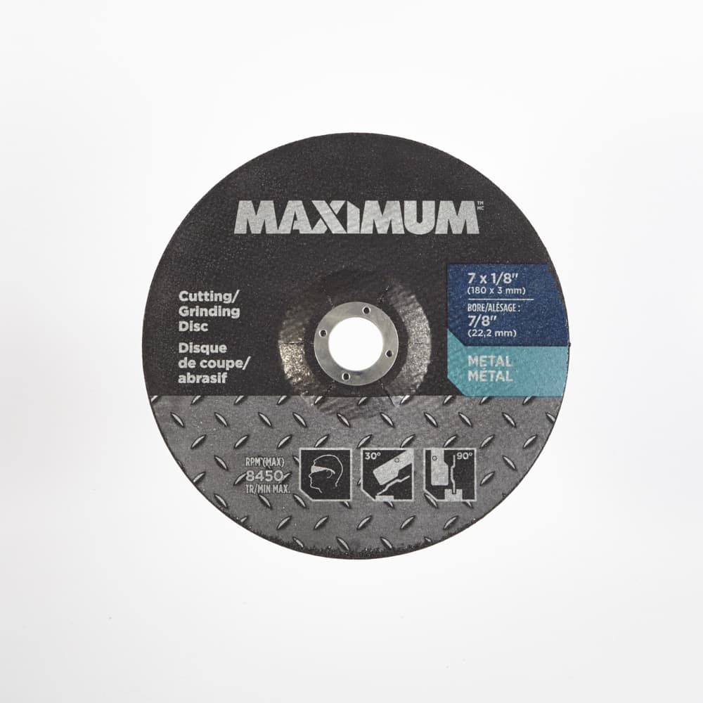 MAXIMUM 7-in x 1/8-in Type 27 Aluminum Oxide Cutting/Grinding Wheel for Metal/Steel