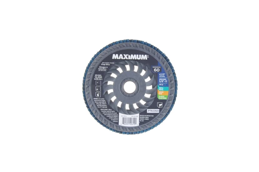 MAXIMUM Zirconium Flap Disc, 60-Grit, 4-1/2-in