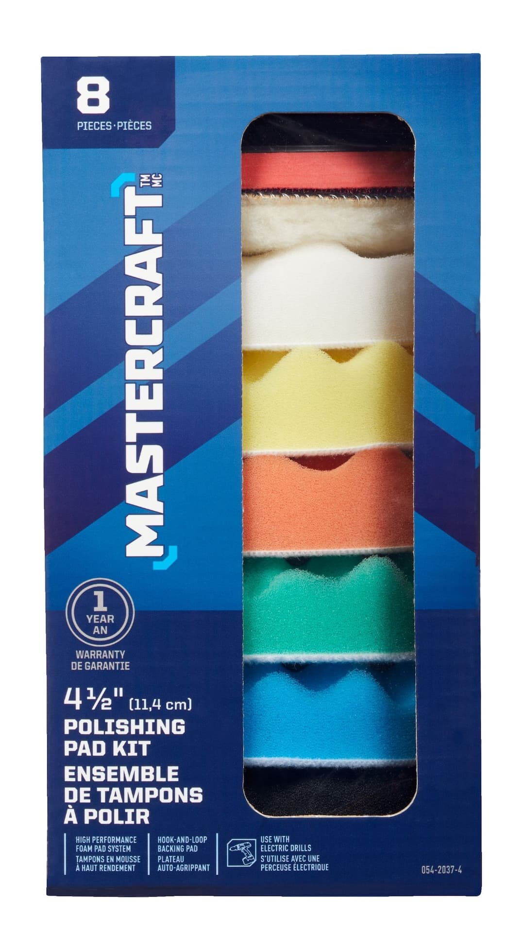 Mastercraft Sponge Pad Polishing Kit for Wood, Metal, Plastic, 8-pc