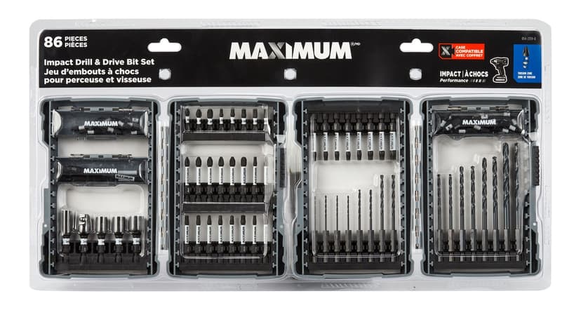 MAXIMUM Impact-Ready Drill Screw Driver Bit Set, 86-pc