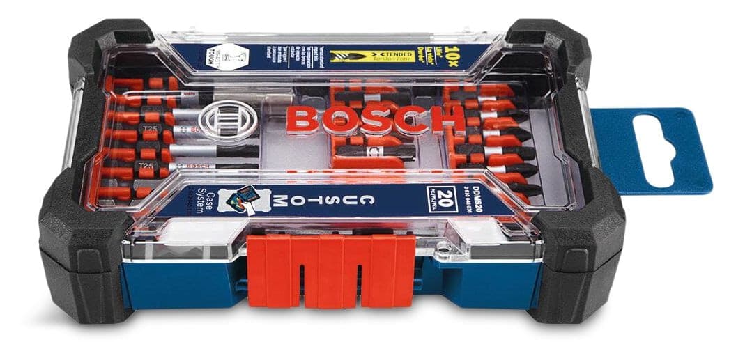 Bosch Impact Tough Screw Driver Bit Set with Customizable Case, 20-pc