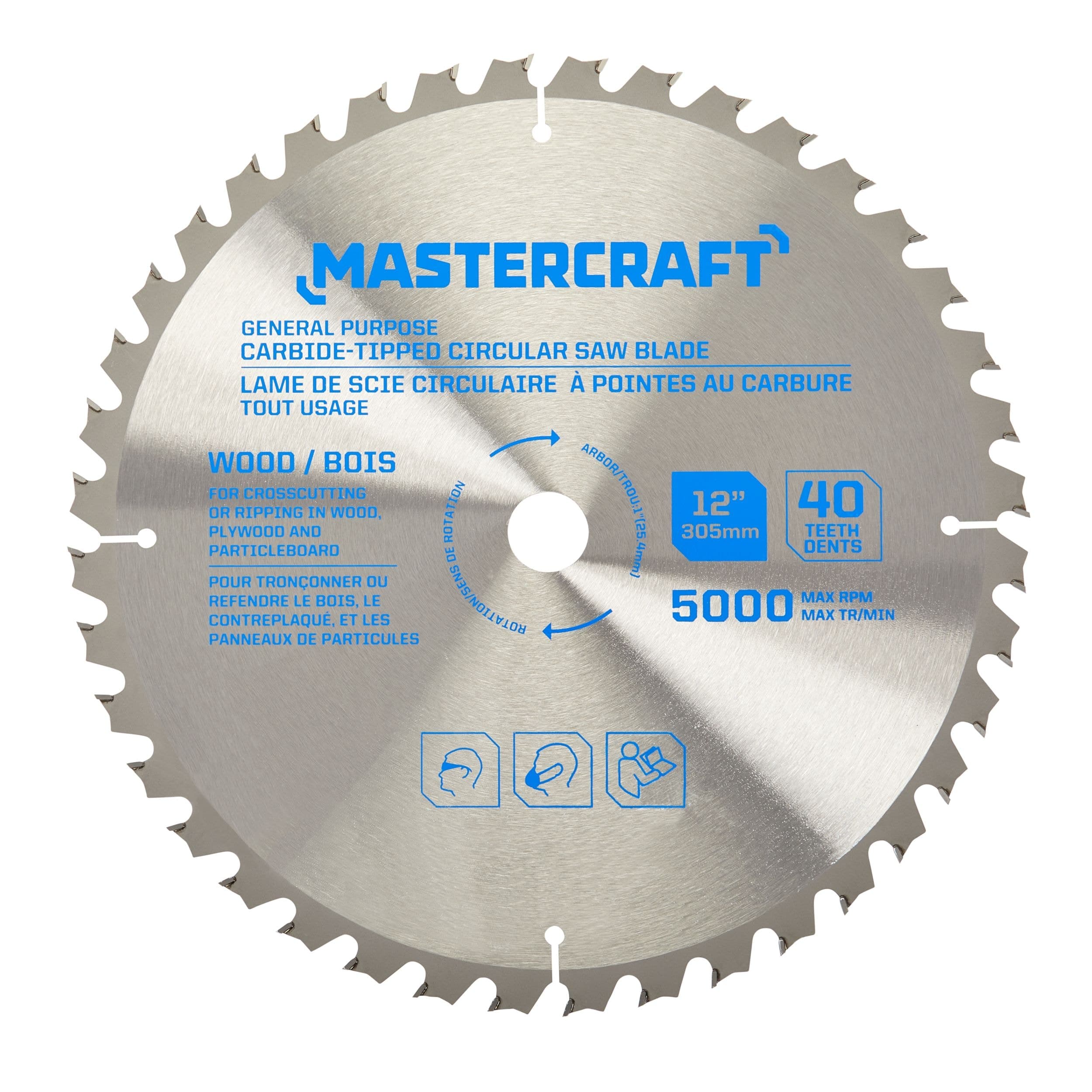 Mastercraft 12-in 40T Carbide Tipped General Purpose Circular Saw Blade for Wood