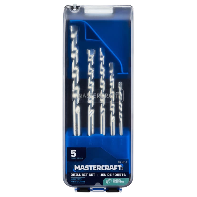 Mastercraft Carbide Tipped Drill Bit Set for Masonry, 5-pc