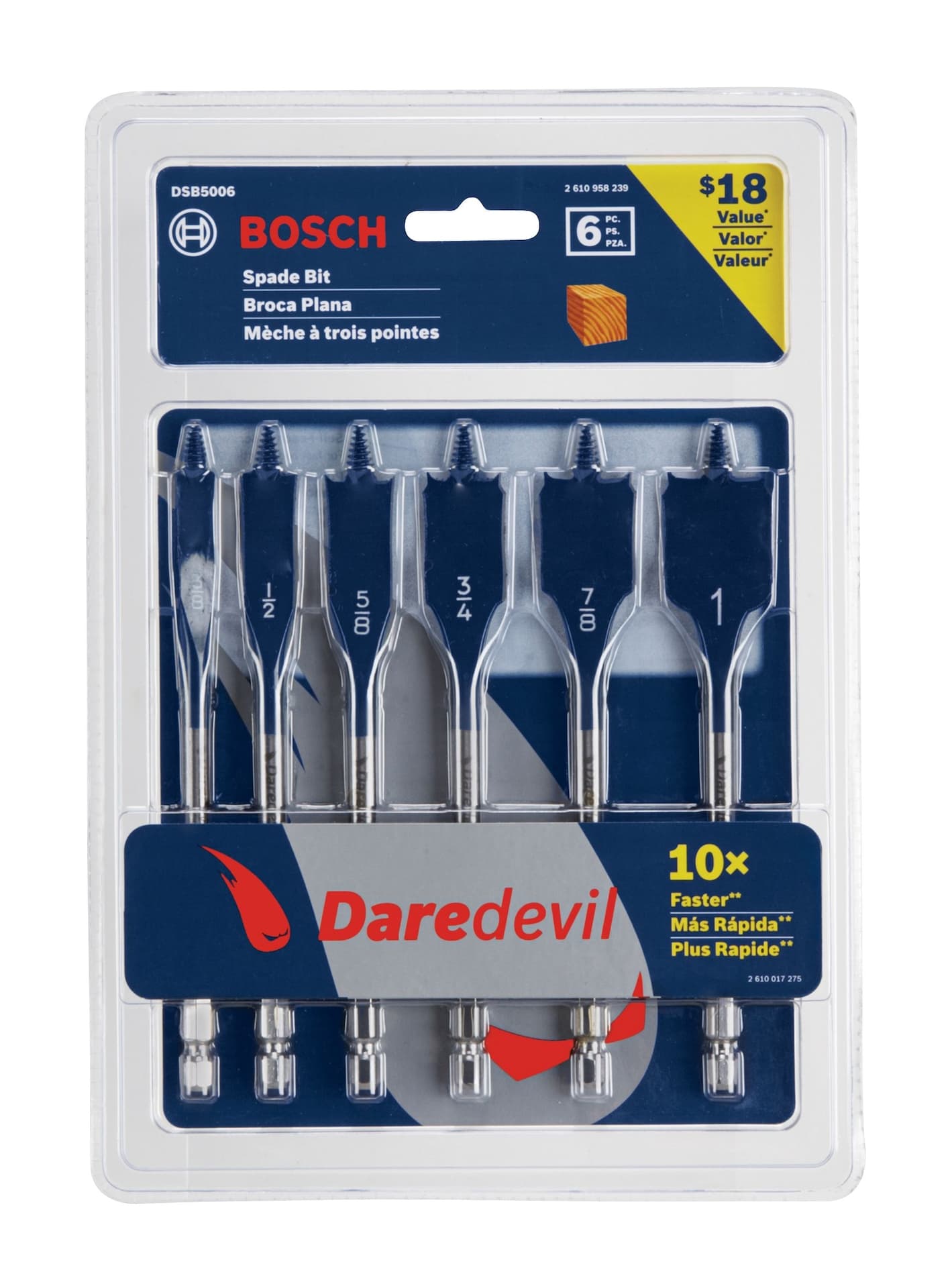 Bosch Daredevil™ Spade Drill Bit Set, 6-pc