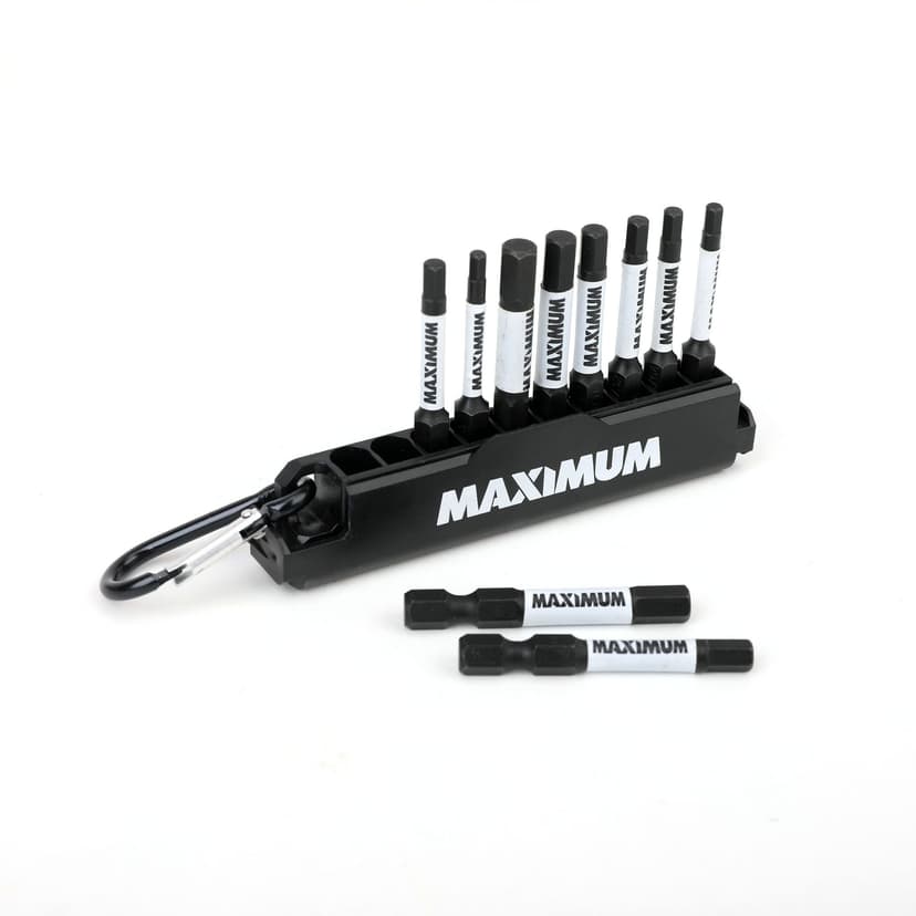 MAXIMUM Mixed Hex Bit Carabiner Clip Set, 10-pc