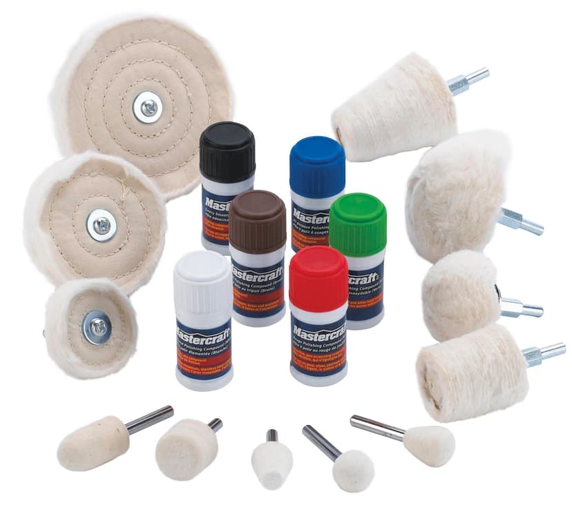 Mastercraft Cloth Buffing & Polishing Set for Wood, Metal, Plastic, 18-pc