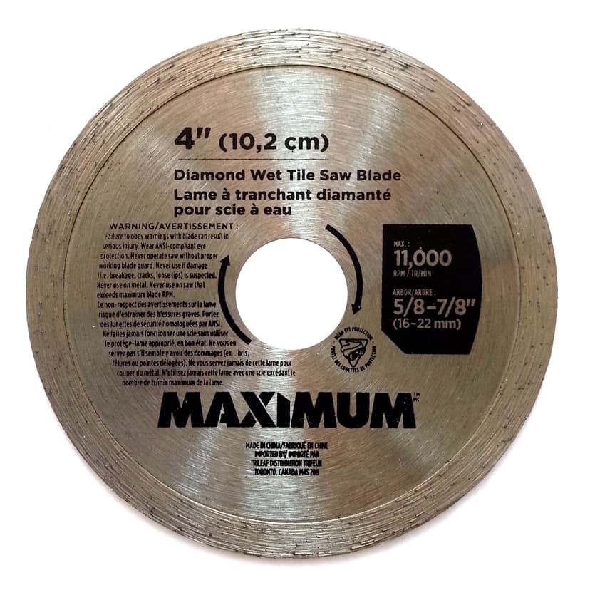 MAXIMUM 4-in Continuous Rim Diamond Coated Circular Saw Blade for Porcelain, Marble, Slate, Ceramic