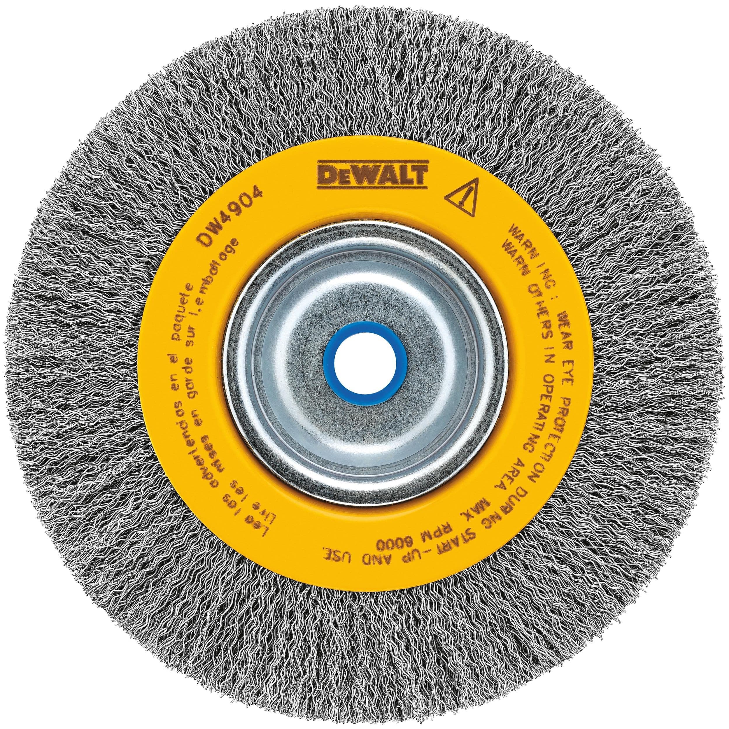 DEWALT DW4904 6 x 5/8-in Medium Face Crimped Carbon Steel Bench Wire Wheel Brush