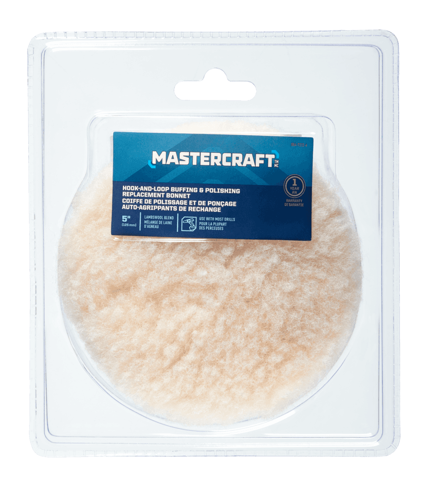 Mastercraft 5-in Hook & Loop Lambswool Bonnet Drill/Polisher Kit