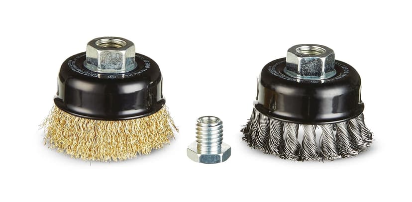 MAXIMUM Carbon Steel Wire Cup Brush Set 5/8-in Arbor, 2-pc