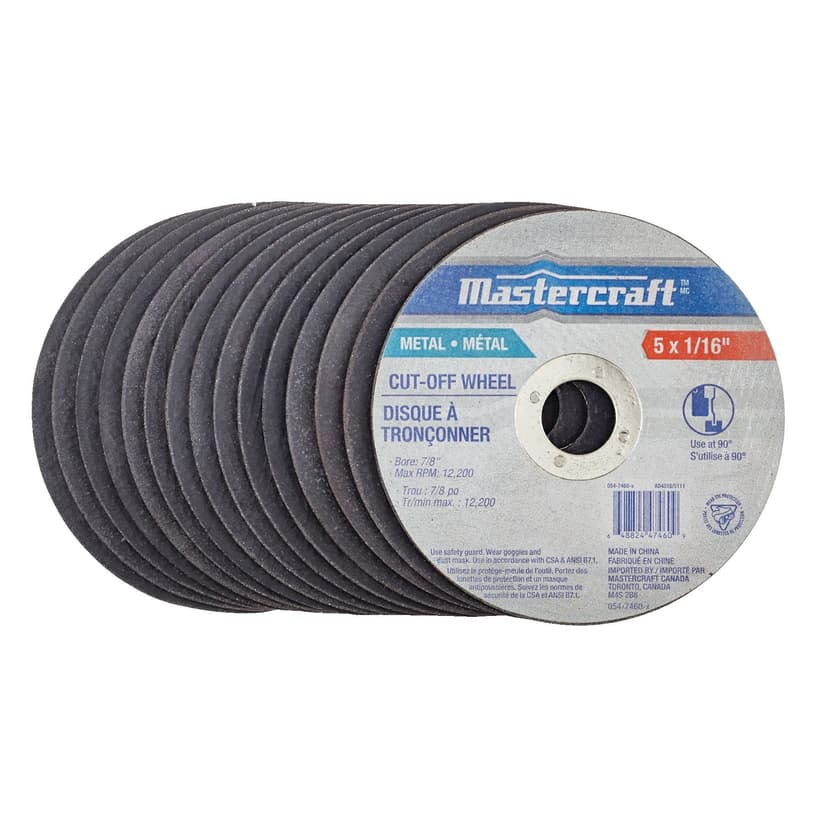 Mastercraft Aluminum Oxide Cut-off Wheels For Metal, 5 x 1/16-in, 15-pk