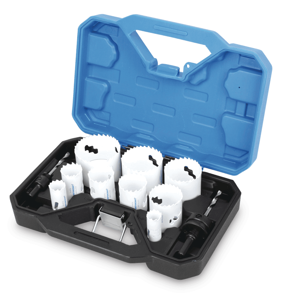 Mastercraft Plumbing and Electric Bi-Metal Hole Saw Set for Metal, Wood, Plastic, 13-pc